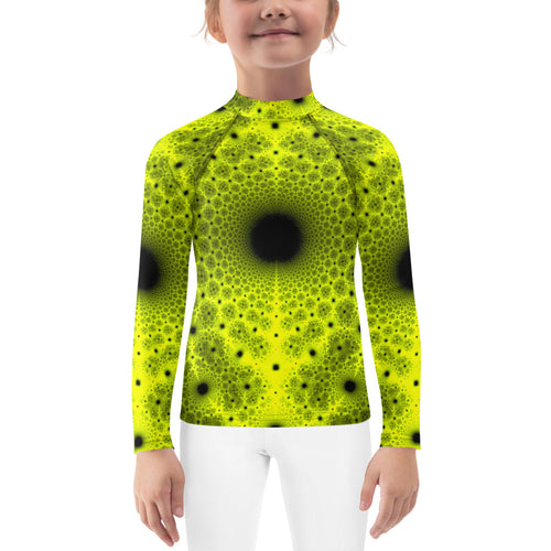 Kids Rash Guard - Yellow Fractal